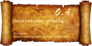 Oestreicher Aletta névjegykártya